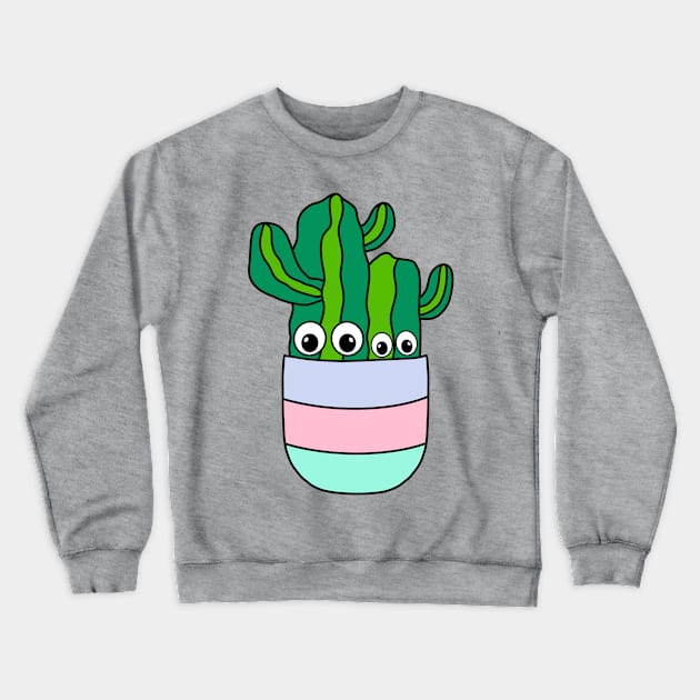 Cute Cactus Design #267: Cacti Bunch In Pretty Pot Crewneck Sweatshirt by DreamCactus